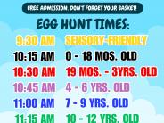 Egg Hunt Times