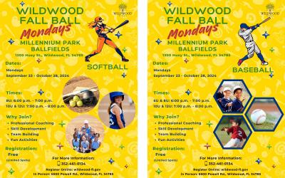 2024 Fall Ball Softball and Baseball Flyers