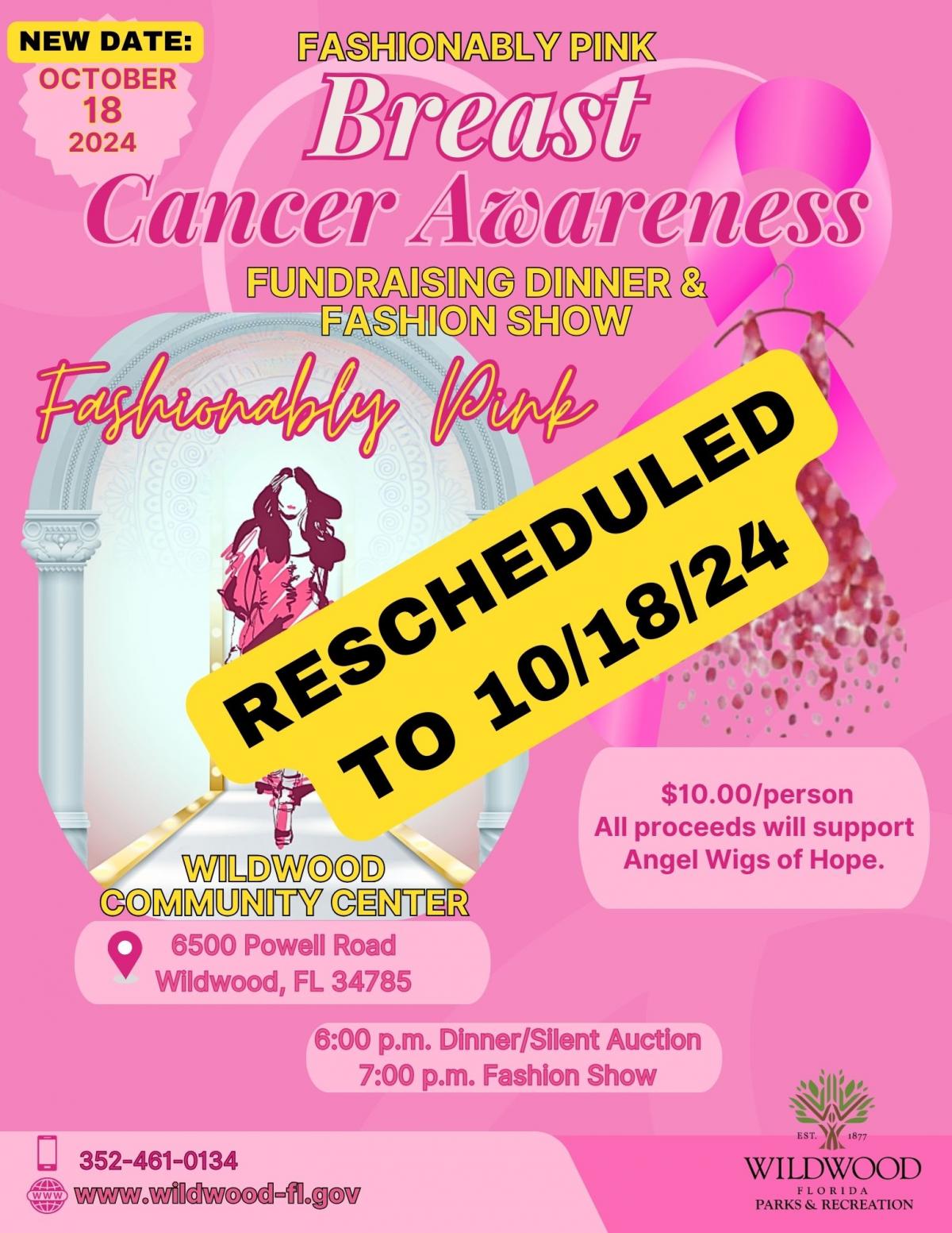 Breast Cancer Awareness Event Rescheduled